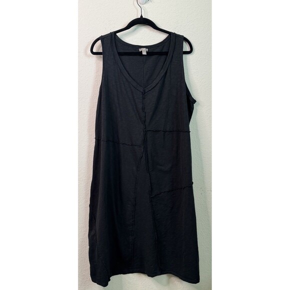 J. Jill Sleeveless Midi Black Shift Career Dress Size 2X tier long classic - Picture 1 of 3